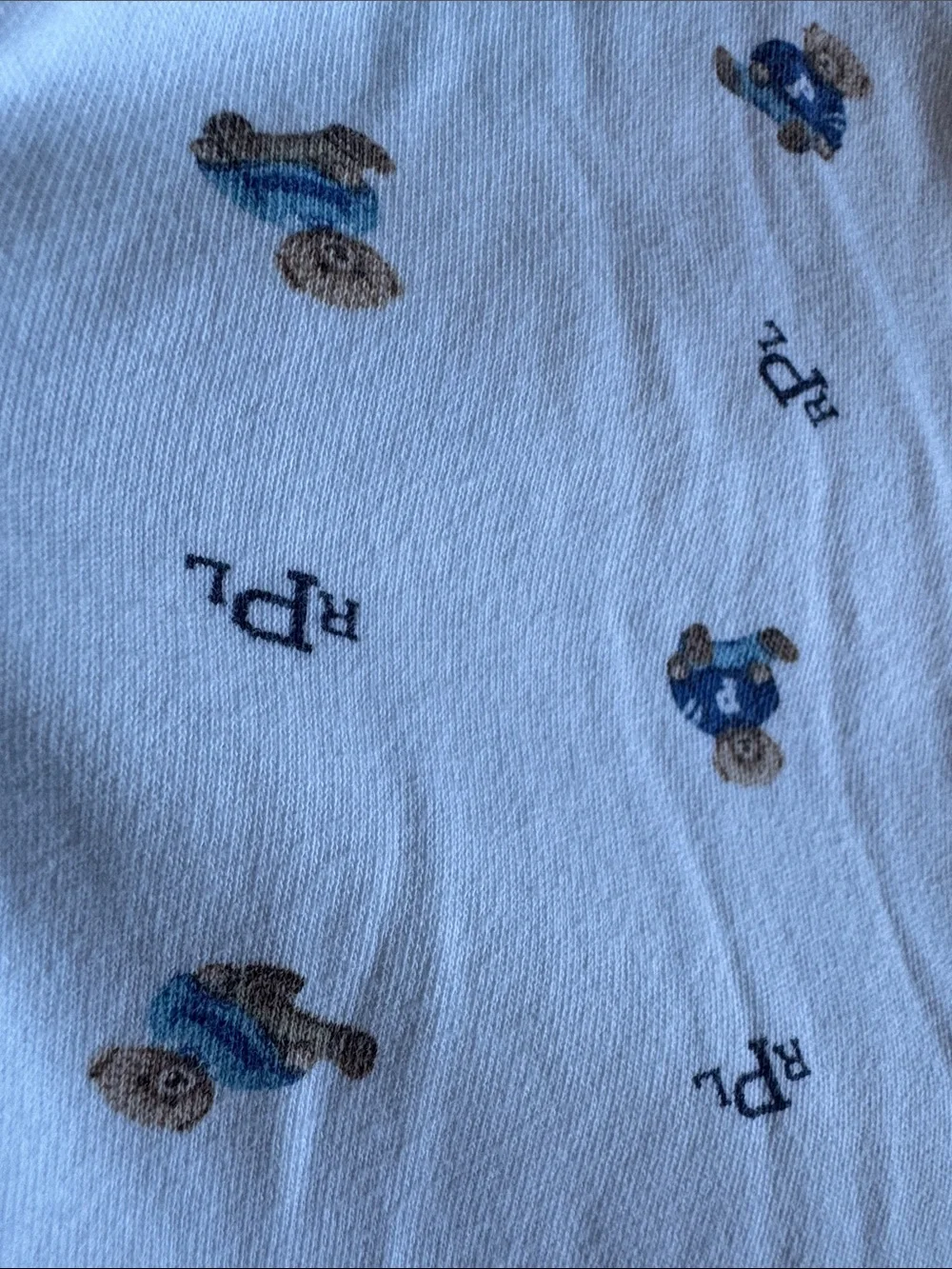 Ralph Lauren White Footed One-Piece with Blue Bear Print size 6M